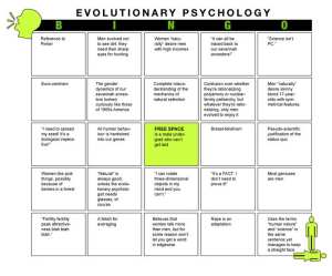 Evolutionary Psychology Bingo Card